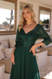 Vestido de lentejuelas con corpiño y manga 3/4 de Nox Anabel MF103