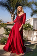 Vestido de novia con corpiño de lentejuelas y manga 3/4 de Nox Anabel MF100