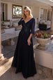 Vestido de novia con corpiño de lentejuelas y manga 3/4 de Nox Anabel MF100