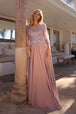 Vestido de novia con corpiño de lentejuelas y manga 3/4 de Nox Anabel MF100
