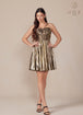 Nox Anabel A825 - Vestido de cóctel halter metalizado