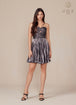 Nox Anabel A825 - Vestido de cóctel halter metalizado