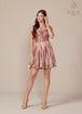 Nox Anabel A825 - Vestido de cóctel halter metalizado