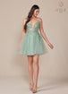 Nox Anabel E902 - Vestido de cóctel con escote corazón y purpurina
