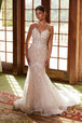 Vestido nupcial sirena con flores 3D de Nox Anabel JE1023L