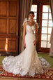Vestido nupcial sirena con lazo y cinta de Nox Anabel JW1033L