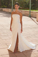 Vestido nupcial ajustado sin tirantes con abertura de Nox Anabel JW1031