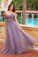 Vestido en línea A con un solo hombro y apliques de Nox Anabel F1567