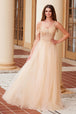 Vestido en línea A con un solo hombro y apliques de Nox Anabel F1567