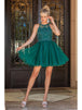 Vestido corto sin mangas con apliques florales Dancing Queen 2156
