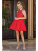 Vestido corto sin mangas con apliques florales Dancing Queen 2156