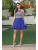 Vestido corto sin mangas con apliques florales Dancing Queen 2156
