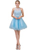 Vestido corto sin mangas con apliques florales Dancing Queen 2156