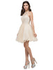 Vestido corto sin mangas con apliques florales Dancing Queen 2156