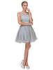 Vestido corto sin mangas con apliques florales Dancing Queen 2156