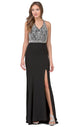 Vestido de fiesta con escote halter y aberturas Dancing Queen 2242