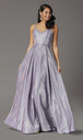 Vestido largo sin mangas con escote en V y cola de barrido Dancing Queen 2720