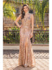 Vestido de noche con escote en V y lentejuelas Dancing Queen 4248