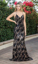 Vestido de noche de lentejuelas y escote en V Dancing Queen 4287