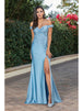 Vestido largo con apliques florales sin hombros Dancing Queen 4291