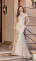 Vestido brillante con estampado de hojas Dancing Queen 4343