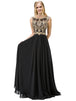 Vestido de fiesta largo de gasa con cuerpo de encaje bordado Dancing Queen 9266