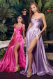 Vestido linea a de saten de Ladivine BD104