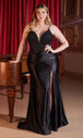 Vestido ajustado con apliques de satén y aberturas de talla de Ladivine CD838C