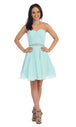 Vestido de fiesta de gasa con escote corazón y sobrepelliz Dancing Queen 9115