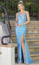 Vestido de noche con escote en V y lentejuelas Dancing Queen 4248