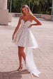 Vestido corto sin tirantes bordado de Nox Anabel JQ1017