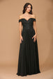 Vestido monocromo de encaje y gasa con hombros descubiertos y espalda encorsetada EVA 5239