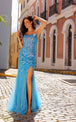 Vestido sin mangas de encaje y tul con aberturas de Nox Anabel P1401