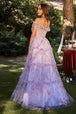 Andrea & Leo A1286 - Vestido de noche floral con hombros descubiertos