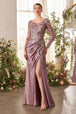 Andrea & Leo A1403 - Vestido de Prom con Mangas Largas y Corsé Apliqué