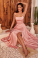 Ladivine B8402 - Vestido de fiesta línea A con tirantes finos