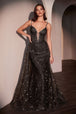 Vestido sin mangas con sobrefalda y brillo de Ladivine C167