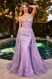 Vestido sin mangas con sobrefalda y brillo de Ladivine C167