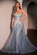 Ladivine CB158 - Vestido de Prom Strapless con Adornos de Strass