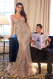 Vestido transparente de perlas con cuello en V y entallado de Ladivine CC0389