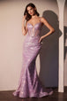 Ladivine CC0401B - Vestido de Noche con Espalda Descubierta y Straps de Lentejuelas