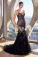 Ladivine CC2308 - Vestido de fiesta sin mangas adornado