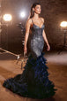 Ladivine CC2308 - Vestido de fiesta sin mangas adornado