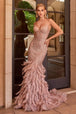 Ladivine CC2308 - Vestido de fiesta sin mangas adornado