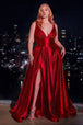 Ladivine CC2349C - Vestido de fiesta con escote en V y sin mangas