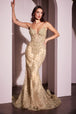 Vestido de sirena sin mangas con pedrería de Ladivine CC2403