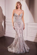 Vestido de sirena sin mangas con pedrería de Ladivine CC2403