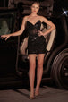 Vestido corto sin tirantes con lentejuelas de Ladivine CC332