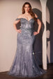 Ladivine CC341C - Vestido de Noche con Corsé y Adornos de Cuentas