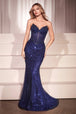 Vestido ajustado sin tirantes con lentejuelas de Ladivine CC398